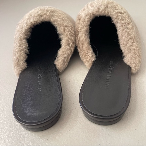Jenni Kayne Shearling Mule in Taupe Pointed Toe Slip On Flat EU38 - Picture 7 of 10